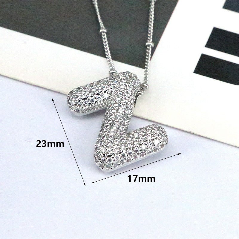 Brass Zircon Letter Pendant Necklace for Women ā Personalized & Stylish - Beauty Belliss